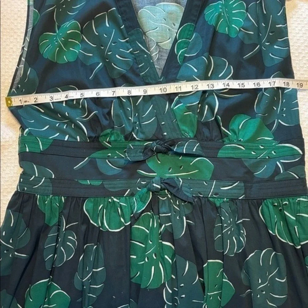Kate Spade Monstera‎ Leaves Poplin Bow Midi Dress size 14